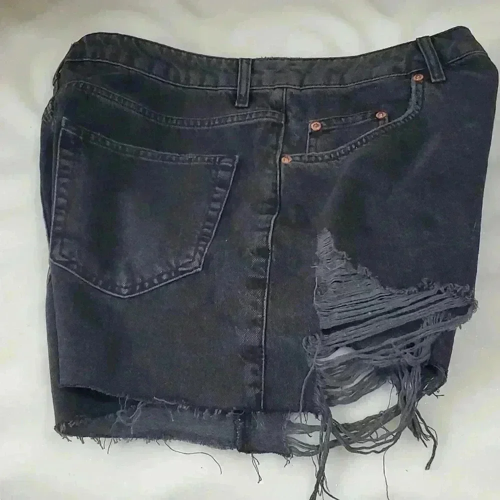 ☆☆☆Topshop denim black shorts